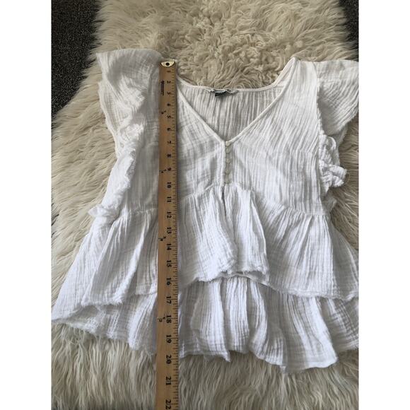 American Eagle White Two Piece Crop Top Maxi Skirt Matching Set Size Small H1 - Picture 7 of 11